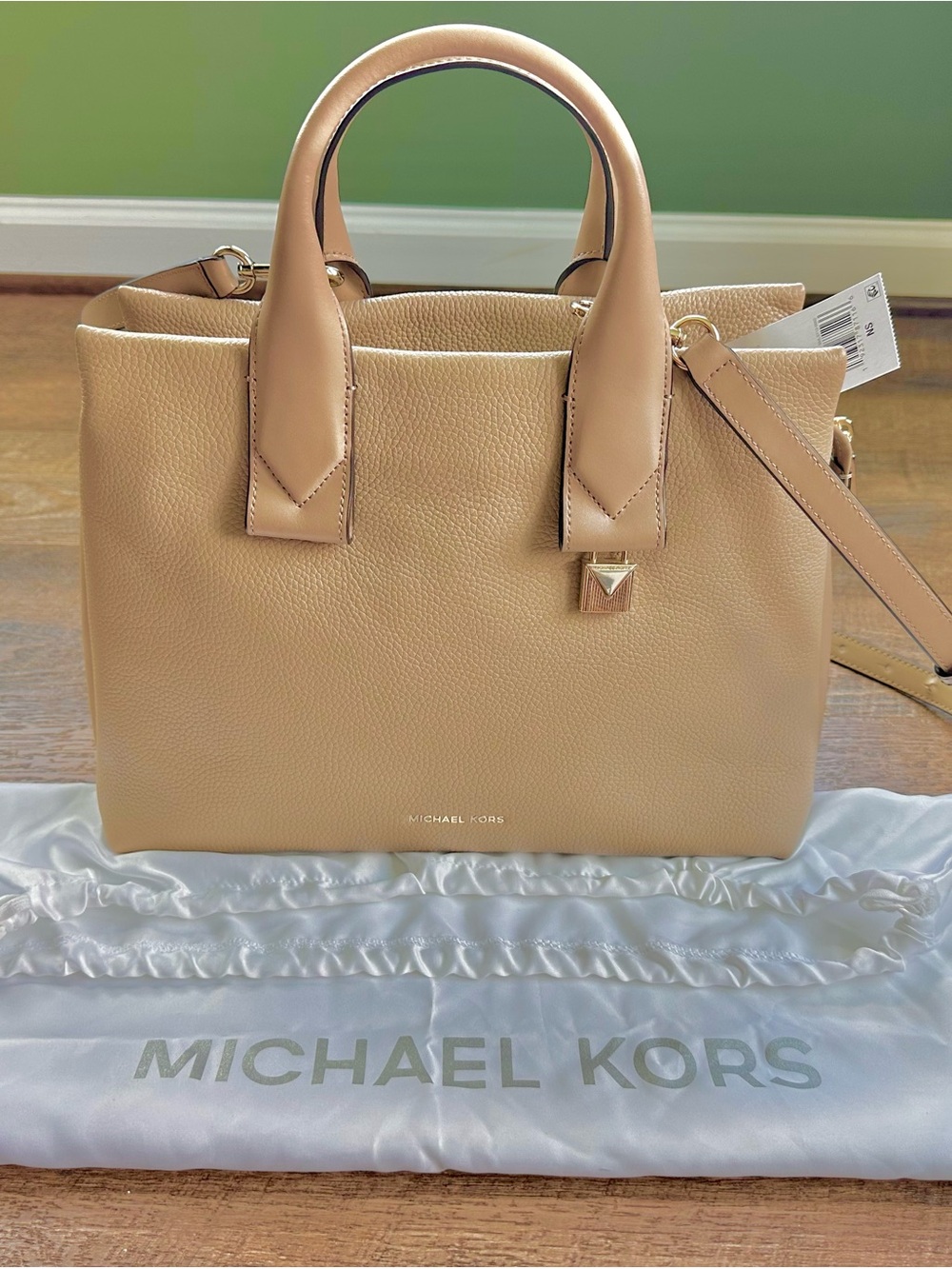 NEW Michael Kors Rollins satchel in taupe. Retails for $368
